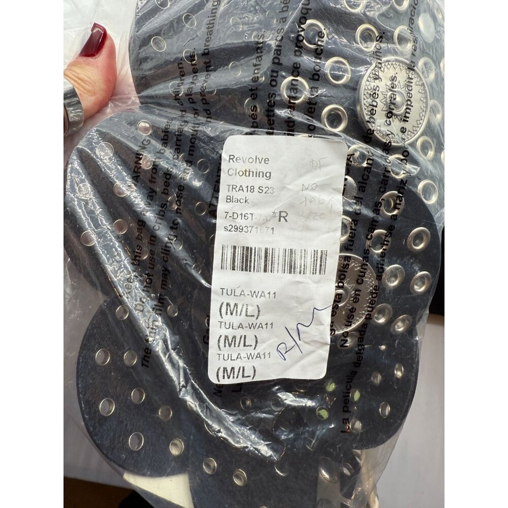 Tularosa Rhapsody Studded Disc Belt Black Gold Boho Western Waist Belt. NWT M/L - Picture 3 of 6